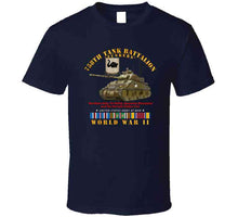 Load image into Gallery viewer, Army - 758th Tank Battalion, "Tuskers", with Tank, World War II with European Theater Service Ribbons - T Shirt, Premium and Hoodie