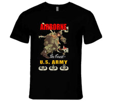 Load image into Gallery viewer, Airborne w Background W Badges T Shirt
