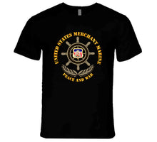 Load image into Gallery viewer, United States Merchant Marine, "Peace and War" with Color Shield - T Shirt, Premium and Hoodie