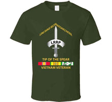 Load image into Gallery viewer, Army - Badge, Long Range, Reconnaissance Patrol (LRRP), "Tip Of The Spear" with Vietnam War Service Ribbons - T-Shirts - Classic
