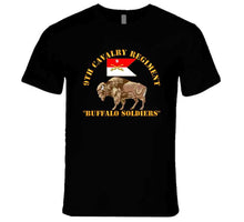 Load image into Gallery viewer, Army - 9th Cavalry Regiment - Buffalo Soldiers W 9th Cav Guidon - T-Shirts - Premium