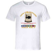 Load image into Gallery viewer, Army - 758th Tank Battalion, "Tuskers", World War II with European Theater Service Ribbons - T Shirt, Premium and Hoodie