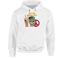 Load image into Gallery viewer, Army - Ranger Patrol Cap - Skull - Kill For World Peace W Flames Font X 300 Classic T Shirt, Crewneck Sweatshirt, Hoodie, Long Sleeve, Mug