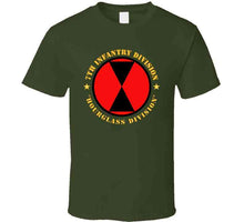 Load image into Gallery viewer, Army - 7th Infantry Division, (Hourglass Division) without background - T Shirt, Premium and Hoodie
