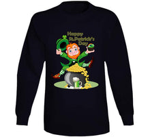 Load image into Gallery viewer, St. Patrick's Day - Leprechaun's - Happy St Patrick's Day - Luck Long Sleeve Tee