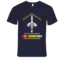 Load image into Gallery viewer, Army - Badge, Long Range, Reconnaissance Patrol (LRRP), "Tip Of The Spear" with Vietnam War Service Ribbons - T-Shirts - Premium