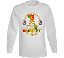 Load image into Gallery viewer, Army - Vietnam Combat Vet - Alpha Battery, 2nd Bn 40th Artillery - 199th Infantry Bde - Vn Svc - Long Sleeve Tee