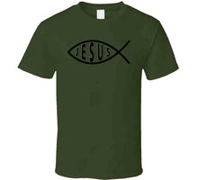 Load image into Gallery viewer, Jesus Fish w Jesus txt - T-Shirts - Classic