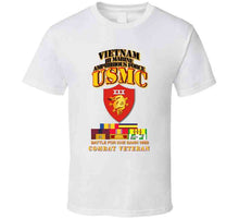 Load image into Gallery viewer, USMC - III Marine Amphibious Force, Khe Sanh 1968, Vietnam Veteran, with Vietnam Service Ribbons (Medals) - T Shirt, Premium and Hoodie