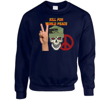 Load image into Gallery viewer, Army - Ranger Patrol Cap - Skull - Kill For World Peace W Flames Font X 300 Classic T Shirt, Crewneck Sweatshirt, Hoodie, Long Sleeve, Mug