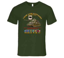 Load image into Gallery viewer, Army - 758th Tank Battalion, "Tuskers", with Tank, World War II with European Theater Service Ribbons - T Shirt, Premium and Hoodie