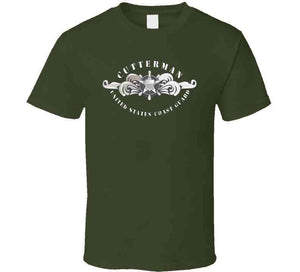 Uscg - Cutterman Badge - Enlisted - Silver T Shirt
