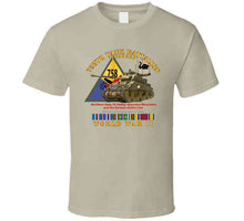 Load image into Gallery viewer, Army - 758th Tank Battalion, "Tuskers", with Tank, Shoulder Sleeve Insignia, World War II with European Theater Service Ribbons - T Shirt, Premium and Hoodie