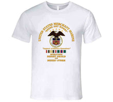 Load image into Gallery viewer, United States Merchant Marines - Operation Desert Shield, Storm with Desert Storm and Desert Shield Service Ribbons - T Shirt, Premium and Hoodie