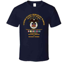 Load image into Gallery viewer, United States Merchant Marines - Operation Desert Shield, Storm with Desert Storm and Desert Shield Service Ribbons - T Shirt, Premium and Hoodie