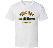 Load image into Gallery viewer, Army - Gulf War 1990 to 1991 with Service Ribbons, Southwest Asia Service Medal with 3 Bronze Stars T Shirt, Premium and Hoodie