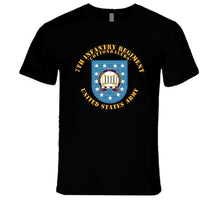 Load image into Gallery viewer, Army - 7th Infantry Regiment, Army Flash, (Cottenbailers) with Distinctive Unit Insignia - T-Shirts - Premium