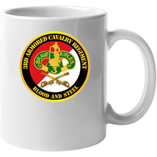 Load image into Gallery viewer, Army - 3rd Armored Cavalry Regiment Dui - Red White - Blood And Steel T Shirt