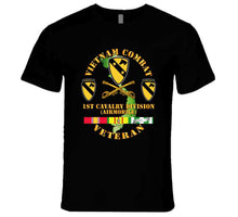 Load image into Gallery viewer, Army - Vietnam Combat Veteran With 1st Cavalry Division, Unit Crest - T-Shirts - Premium