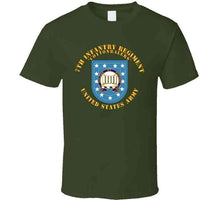 Load image into Gallery viewer, Army - 7th Infantry Regiment, Army Flash, (Cottenbailers) with Distinctive Unit Insignia - T-Shirts - Classic