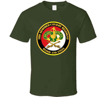 Load image into Gallery viewer, Army - 3rd Armored Cavalry Regiment Dui - Red White - Blood And Steel T Shirt