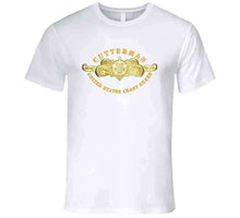 Load image into Gallery viewer, Uscg - Cutterman Badge - Officer - Gold T Shirt