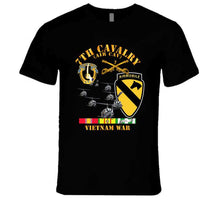 Load image into Gallery viewer, Army - 7th Cavalry Regiment (Air Cavalry) - 1st Cavalry Division with Vietnam Service Ribbons Hoodie, Tshirt and Premium