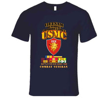 Load image into Gallery viewer, USMC - III Marine Amphibious Force, Khe Sanh 1968, Vietnam Veteran, with Vietnam Service Ribbons (Medals) - T Shirt, Premium and Hoodie