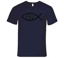 Load image into Gallery viewer, Jesus Fish w Jesus txtx - T-Shirts - Premium