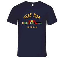 Load image into Gallery viewer, Army - Gulf War 1990 to 1991 with Service Ribbons, Southwest Asia Service Medal with 3 Bronze Stars T Shirt, Premium and Hoodie