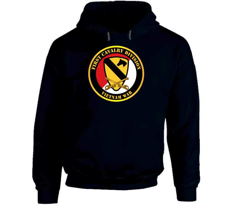 Army - 1st Cavalry Division - Red White - Vietnam War - Hoodie