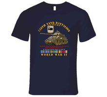Load image into Gallery viewer, Army - 758th Tank Battalion, "Tuskers", with Tank, World War II with European Theater Service Ribbons - T Shirt, Premium and Hoodie