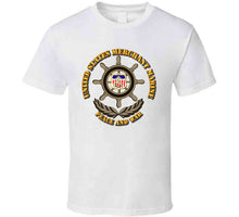 Load image into Gallery viewer, United States Merchant Marine, "Peace and War" with Color Shield - T Shirt, Premium and Hoodie