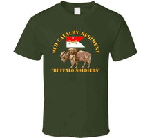 Load image into Gallery viewer, Army - 9th Cavalry Regiment - Buffalo Soldiers W 9th Cav Guidon - T-Shirts - Classic