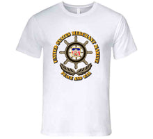 Load image into Gallery viewer, United States Merchant Marine, "Peace and War" with Color Shield - T Shirt, Premium and Hoodie