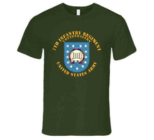 Load image into Gallery viewer, Army - 7th Infantry Regiment, Army Flash, (Cottenbailers) with Distinctive Unit Insignia - T-Shirts - Premium