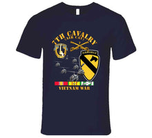 Load image into Gallery viewer, Army - 7th Cavalry Regiment (Air Cavalry) - 1st Cavalry Division with Vietnam Service Ribbons Hoodie, Tshirt and Premium