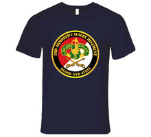 Load image into Gallery viewer, Army - 3rd Armored Cavalry Regiment Dui - Red White - Blood And Steel - T-Shirts - Premium