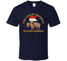 Load image into Gallery viewer, Army - 9th Cavalry Regiment - Buffalo Soldiers W 9th Cav Guidon - T-Shirts - Classic