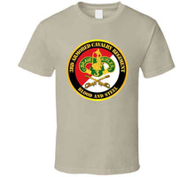 Load image into Gallery viewer, Army - 3rd Armored Cavalry Regiment Dui - Red White - Blood And Steel T Shirt