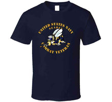 Load image into Gallery viewer, Navy - Seabee - Combat Veteran - No Shadow T Shirt
