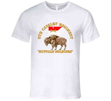 Load image into Gallery viewer, Army - 9th Cavalry Regiment - Buffalo Soldiers W 9th Cav Guidon - T-Shirts - Premium