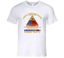 Load image into Gallery viewer, Army - 758th Tank Battalion, "Tuskers", with Name Tape, with Shoulder Sleeve Insignia, World War II with European Theater Service Ribbons - T Shirt, Premium and Hoodie