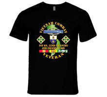 Load image into Gallery viewer, Army - Vietnam Combat Infantry Veteran With 1st Battalion 22nd Infantry - 4th Infantry Division Shoulder Sleeve Insignia - T-Shirts - Premium