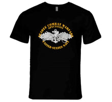 Load image into Gallery viewer, Navy - Seabee Combat Warfare, Specialist Badge, Emblem with Text - T-Shirts - Premium