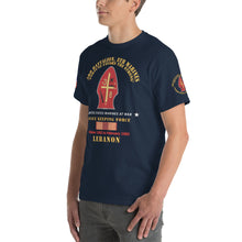 Load image into Gallery viewer, 3rd Battalion, 8th Marines - Peace Keeping - Lebanon 1983 with Service Ribbons - Short Sleeve T-Shirt
