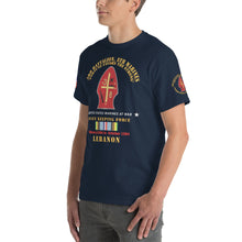 Load image into Gallery viewer, 3rd Battalion, 8th Marines - Peace Keeping - Lebanon 1984 with Armed Forces Expeditionary Ribbon - Short Sleeve T-Shirt