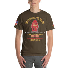 Load image into Gallery viewer, 3rd Battalion, 8th Marines - Peace Keeping - Lebanon 1983 with Service Ribbons - Short Sleeve T-Shirt
