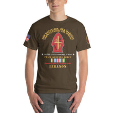 Load image into Gallery viewer, 3rd Battalion, 8th Marines - Peace Keeping - Lebanon 1984 with Armed Forces Expeditionary Ribbon - Short Sleeve T-Shirt