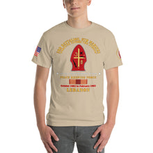 Load image into Gallery viewer, 3rd Battalion, 8th Marines - Peace Keeping - Lebanon 1983 with Service Ribbons - Short Sleeve T-Shirt
